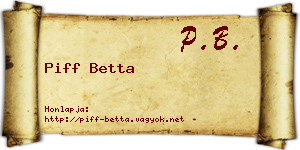 Piff Betta névjegykártya